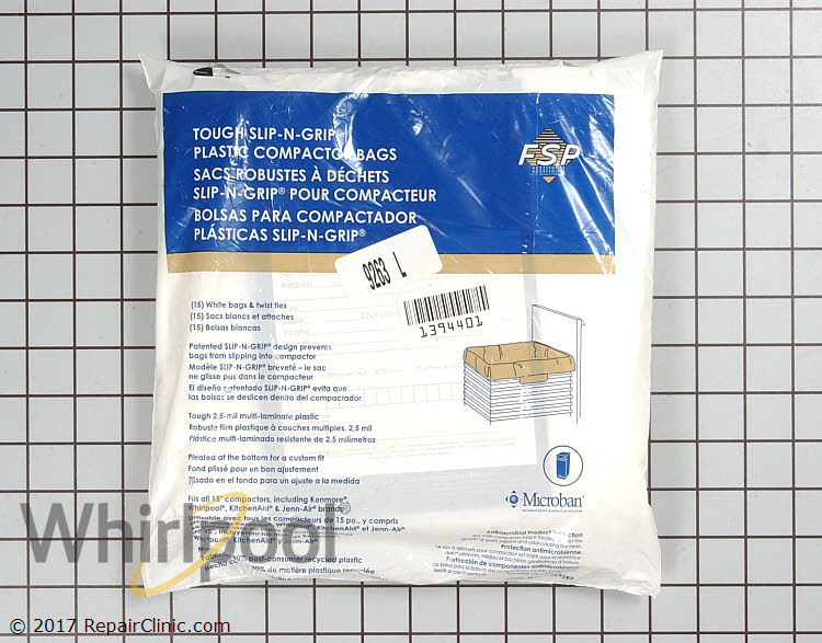 Whirlpool 15 White Compactor Bags - W10165295RP