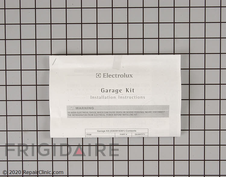 Frigidaire 5303918301 Garage Heater Kit Refrigerator
