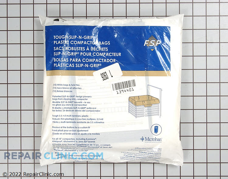 New W10165293RB Whirlpool Trash Compactor 18 Inch Plastic Bags