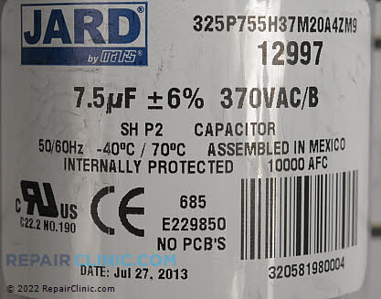 Run Capacitor 12997 Alternate Product View