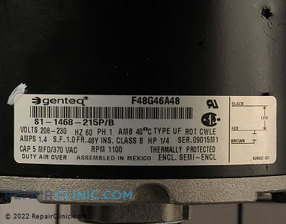 Condenser Fan Motor S1-1468-215P/B Alternate Product View