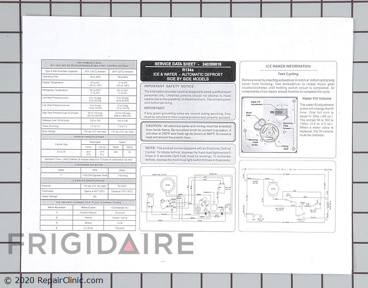 Wiring Diagram 240389616 | Frigidaire Appliance Parts